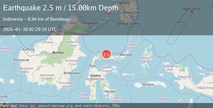 Map of Minahassa Peninsula, Sulawesi