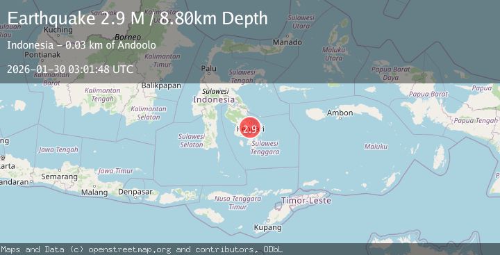 Map of Sulawesi, Indonesia