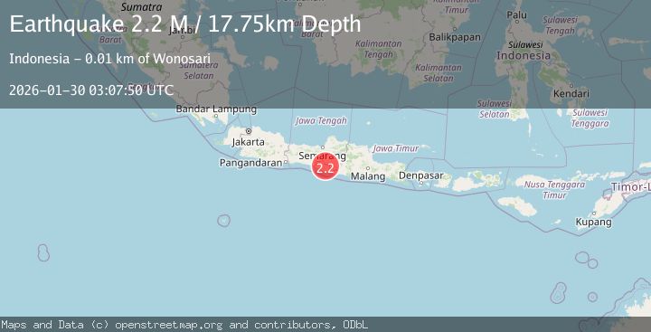 Map of Java, Indonesia