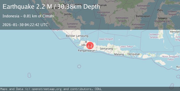 Map of Java, Indonesia