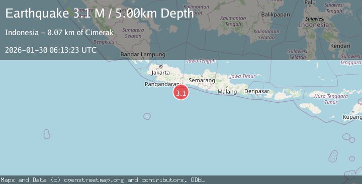 Map of Java, Indonesia