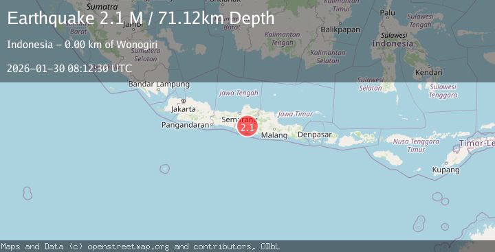 Map of Java, Indonesia