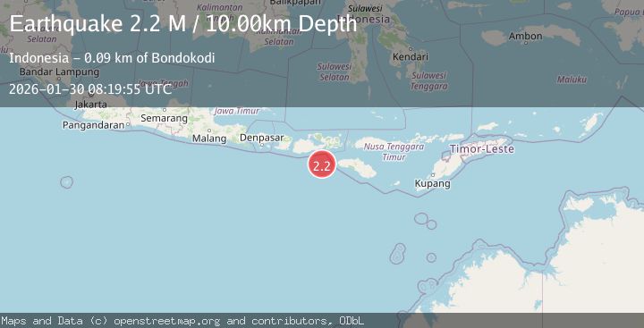 Map of Sumbawa Region, Indonesia