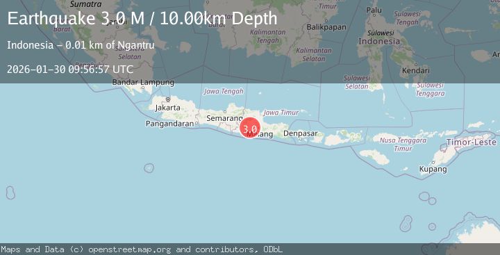 Map of Java, Indonesia