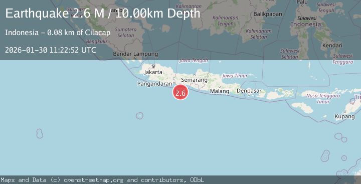 Map of Java, Indonesia
