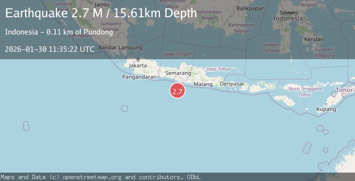Map of Java, Indonesia