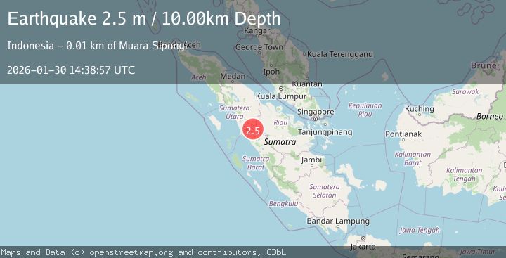 Map of Northern Sumatra, Indonesia
