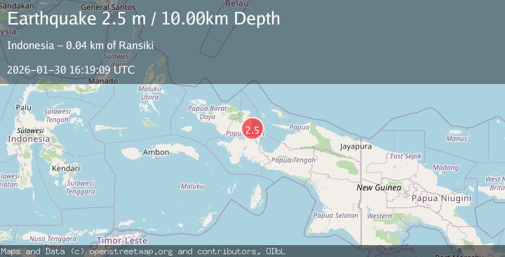 Map of West Papua Region, Indonesia