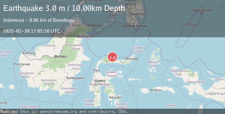 Map of Minahassa Peninsula, Sulawesi