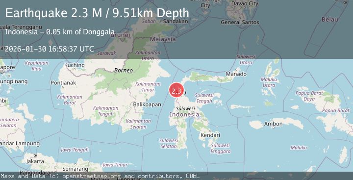 Map of Minahassa Peninsula, Sulawesi
