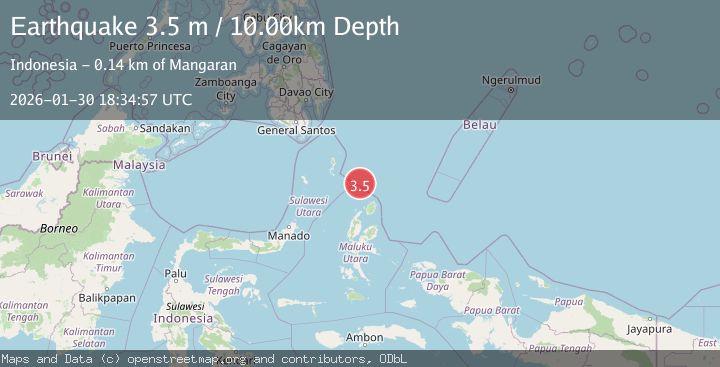 Map of Talaud Islands, Indonesia