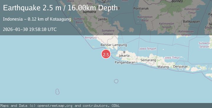 Map of Sunda Strait, Indonesia