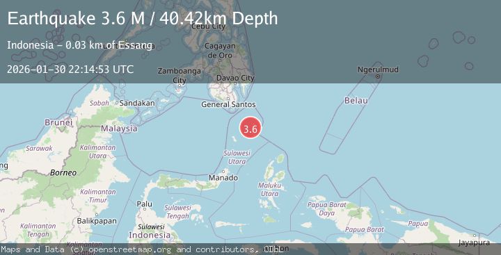 Map of Talaud Islands, Indonesia