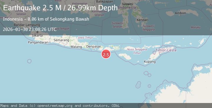Map of Sumbawa Region, Indonesia