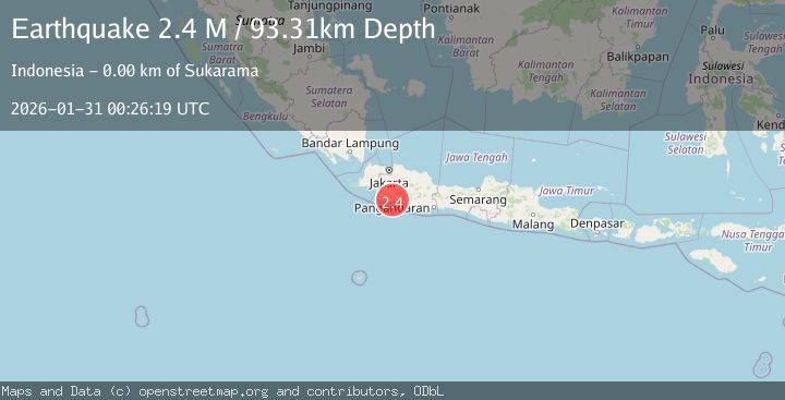 Map of Java, Indonesia