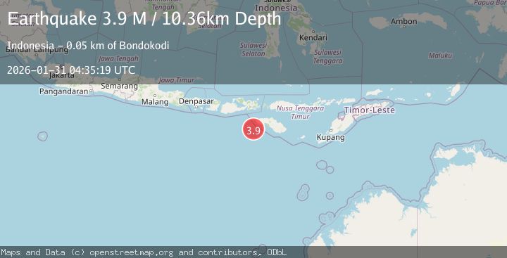 Map of Sumba Region, Indonesia