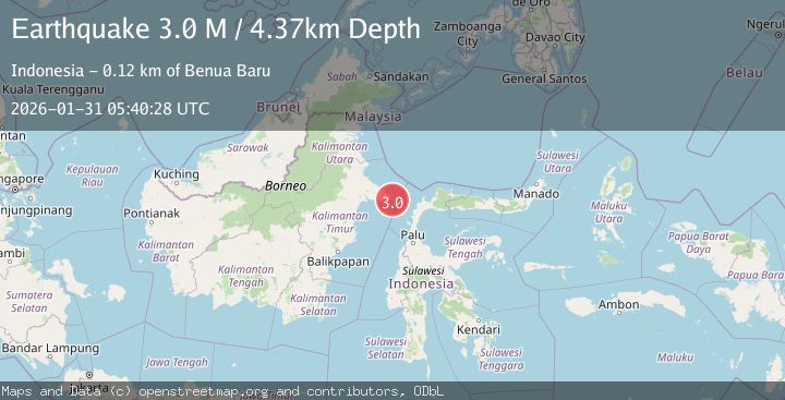 Map of Minahassa Peninsula, Sulawesi