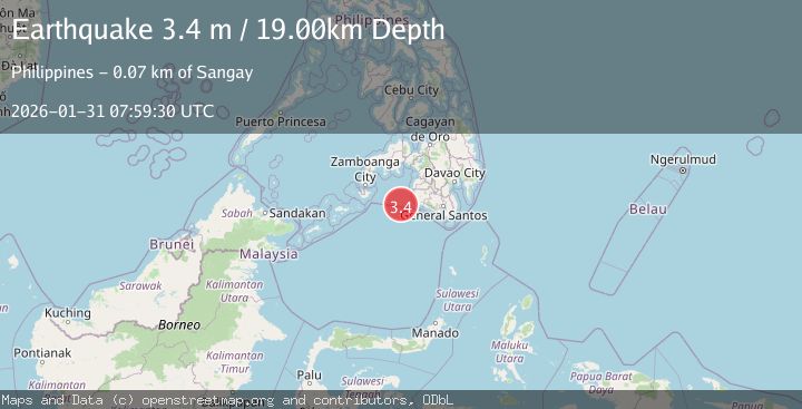 Map of Mindanao, Philippines