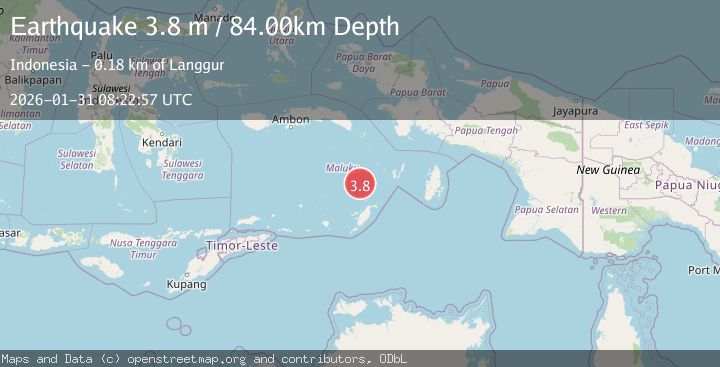 Map of Tanimbar Islands Region, Indonesia