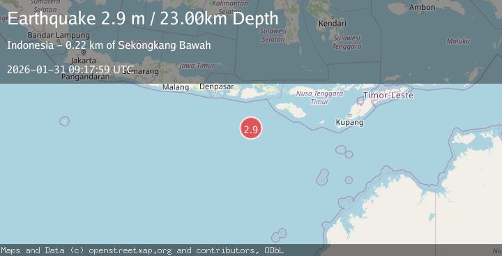 Map of South of Sumbawa, Indonesia