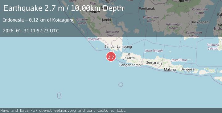 Map of Sunda Strait, Indonesia