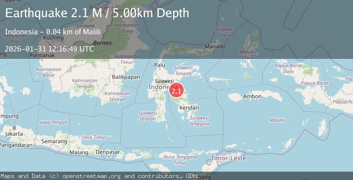 Map of Sulawesi, Indonesia