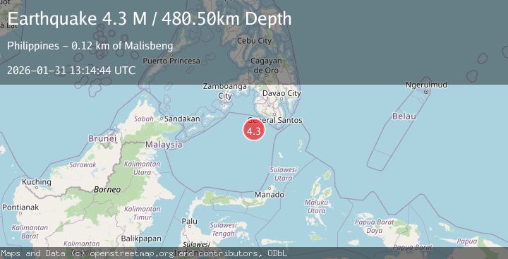 Map of Mindanao, Philippines