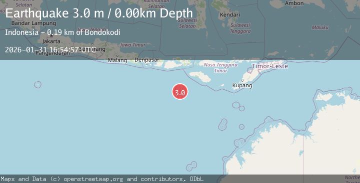 Map of South of Sumbawa, Indonesia