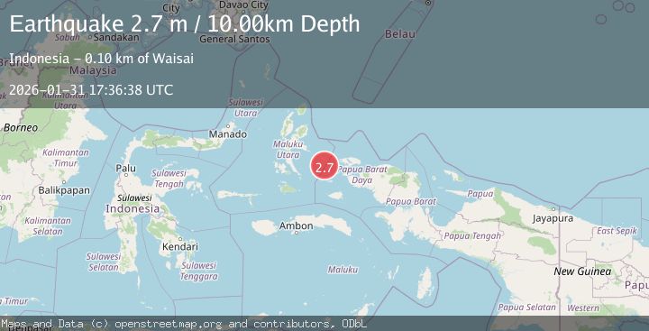 Map of Halmahera, Indonesia