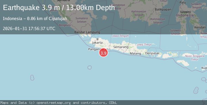 Map of Java, Indonesia