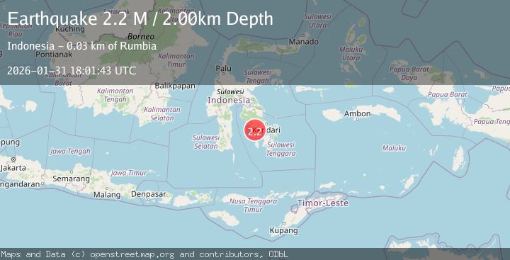 Map of Sulawesi, Indonesia