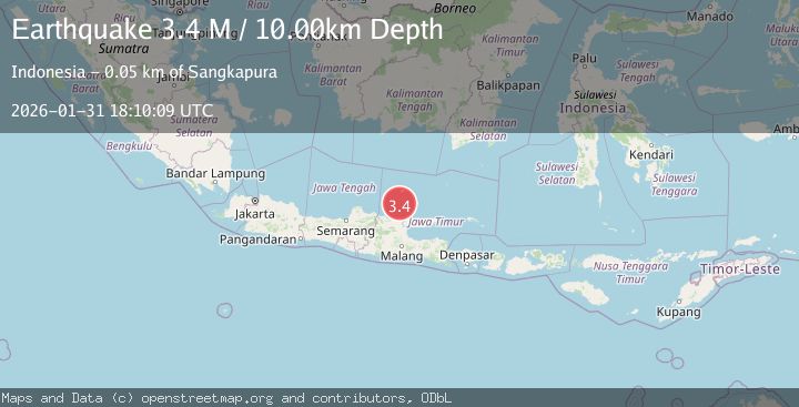 Map of Java, Indonesia