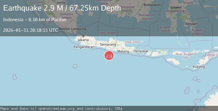 Map of Java, Indonesia