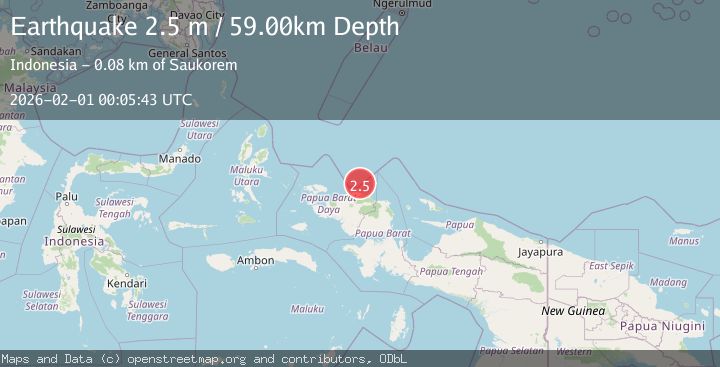Map of West Papua Region, Indonesia