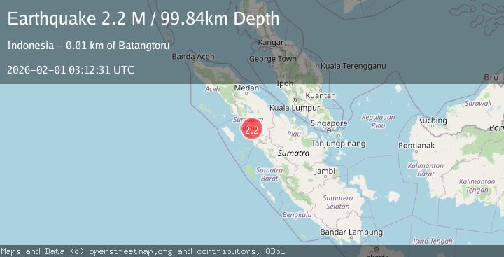Map of Northern Sumatra, Indonesia