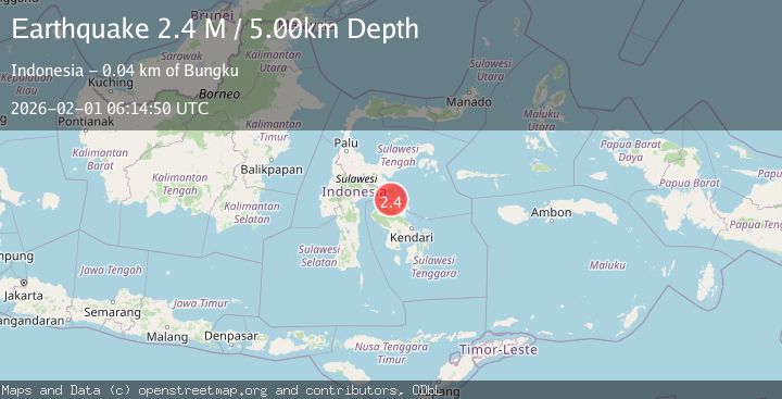 Map of Sulawesi, Indonesia