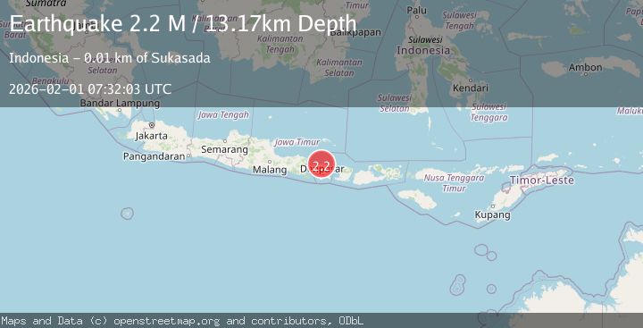 Map of Bali Region, Indonesia