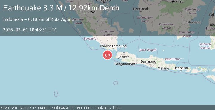 Map of Sunda Strait, Indonesia