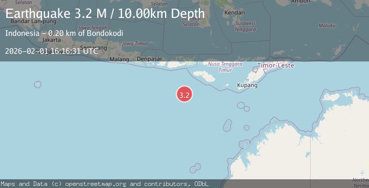Map of South of Sumbawa, Indonesia