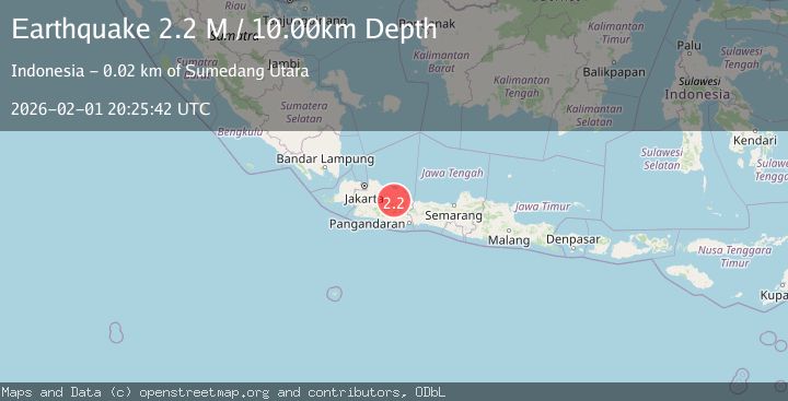 Map of Java, Indonesia