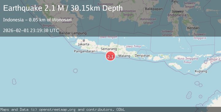 Map of Java, Indonesia
