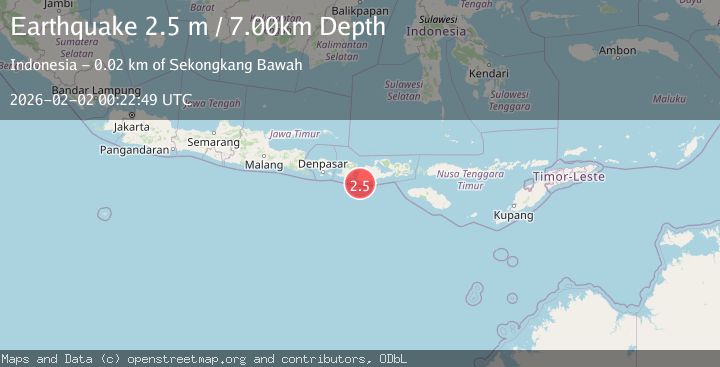 Map of Sumbawa Region, Indonesia