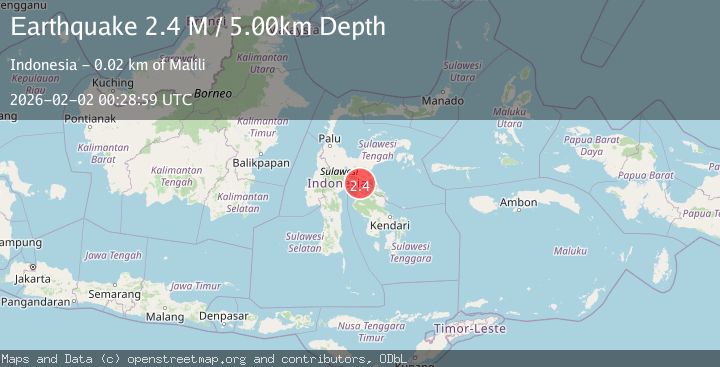 Map of Sulawesi, Indonesia