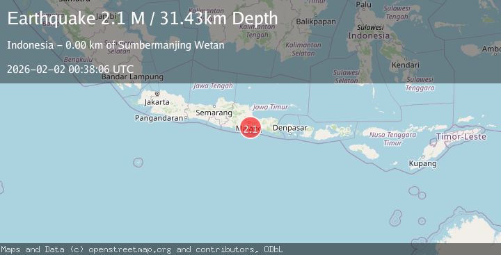 Map of Java, Indonesia