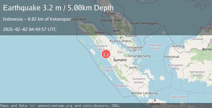 Map of Northern Sumatra, Indonesia