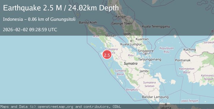 Map of Northern Sumatra, Indonesia