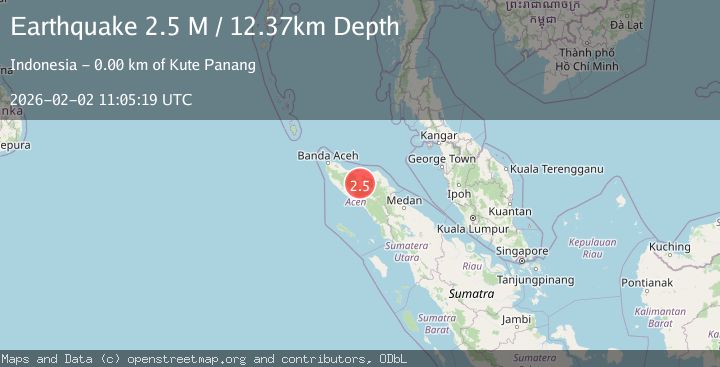 Map of Northern Sumatra, Indonesia