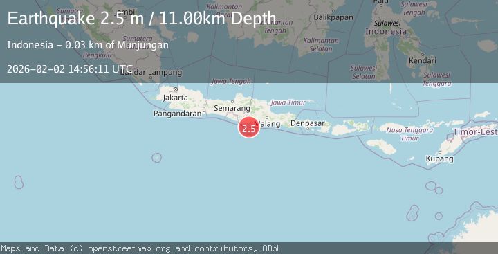 Map of Java, Indonesia