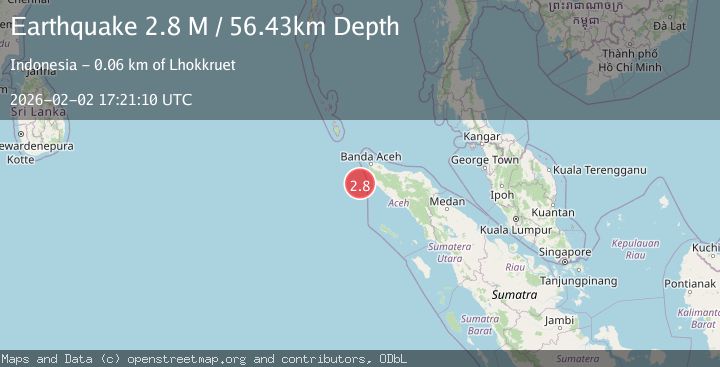 Map of Off West Coast of Northern Sumatra