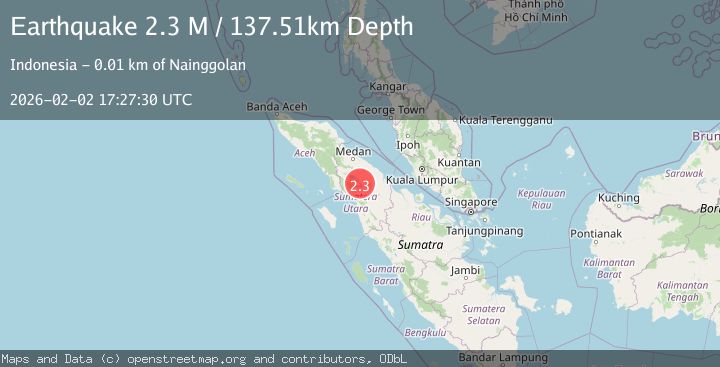 Map of Northern Sumatra, Indonesia